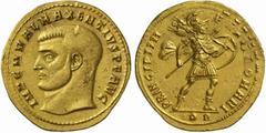 The Roman Empire Maxentius Caesar, 306 - 307 No.: 265 Schätzpreis - Estimate CHF 50000.- Medallion of 4 aurei circa 308, 21.09 g. IMP C M VAL MAXENTIVS P F AVG Bare head l. Rev. PRINCIPI IM - PERII RO