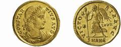 The Roman Empire Constantius II, 337 - 361 No.: 299 Schätzpreis - Estimate CHF 2000.- Solidus, Antioch circa 337-340, 4.45 g. CONSTAN - TIVS AVG Laureate, draped and cuirassed bust r. Rev. VICTO - RIA