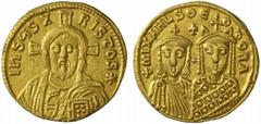 Byzantine Gold Coins Michael III "the Drunkard", 842 - 867 No.: 437 Schätzpreis - Estimate CHF 3500.- Solidus circa 843-856, 4.34 g. IhSYSX - RIStOSV Bust of Christ facing, bearded, with cross behind 