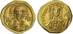 Byzantine Gold Coins Theodora, 1055 - 1056 No.: 449 Schätzpreis - Estimate CHF 1500.- Tetarteron nomisma circa 1055-1056, 4.04 g. Facing bust of Christ, nimbus with two pellets in each limb, wearing p