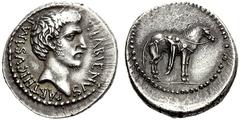 The Collection of Roman Republican Coins of a Student and his Mentor Part II Quintus Labienus Parthicus. Denarius, mint moving with Labienus in Asia Minor 40 BC, AR 3.83 g. Q LABIENVS – PARTHICVS·IMP 