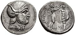 ASIA KINGDOM OF SYRIA SELEUCUS I NICATOR, 312/11–281 BC Tetradrachm, Persis c. 305/4 BC, Attic standard AR 16.58 g. Obv. Bust of Alexander the Great right, wearing helmet covered with a panther skin a
