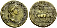 THE ROMAN EMPIRE TIBERIUS, 17 (?) September 14–March 16, 37. In the name of Agrippina died October 18, 33. Struck by Gaius, March 18, 37–January 24, 41. Sestertius, Rome 37–41, Æ 30.58 g. Obv. AGRIPPI