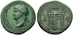 THE ROMAN EMPIRE NERO, October 13, 54–June 9, 68. Sestertius, Lyon, 64–67, Æ 27.01 g. Obv. NERO CLAVD CAESAR AVG GER P M TR P IMP P His laureate head left, below the edge of the bust, globe; border of