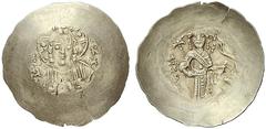 The Byzantine Empire The mint is Constantinopolis unless otherwise stated Manuel I, Comnenus 8 April 1143 – 24 September 1180 Aspron trachy, 1164-1167 (?), AR 2.04 g. Broken legend Facing bust of Chri