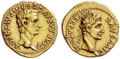 The Roman Empire Gaius, 37 – 41 Aureus, Lugdunum 37-38, AV 7.81 g. C CAESAR AVG GERM P M TR POT Bare head of Gaius r. Rev. DIVVS AVG PATER PATRIAE Radiate head of Augustus r. C –, cf. 3 (denarius). BM