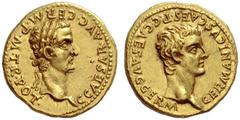 The Roman Empire Gaius, 37 – 41 Aureus 37-38, AV 7.69 g. C·CAESAR·AVG·GERM·P·M·TR·POT Laureate head of Gaius r. Rev. GERMANICVS·CAES·P·C·CAES·AVG·GERM Bare head of Germanicus r. C 1. BMC 18. RIC 17. C