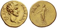 The Roman Empire The Civil Wars, 68 – 69 Aureus, Spain and Gaul 68-69, AV 7.25 g. DIVVS – AVGVSTVS Radiate head of Augustus r. Rev. PAX Pax standing l., holding caduceus, ears of barley and poppies. C