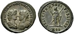 The Roman Empire Carus, 282 – 283 Double antoninianus, Siscia November 282, billon 4.17 g. DEO ET DOMINO CARO INVIC AVG Confronted busts of Sol on l., radiate and draped, and Carus on r., radiate and 