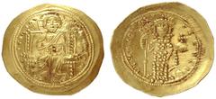 The Byzantine Empire Constantine X Ducas, 1059 – 1067 Histamenon circa 1059-1067, AV 4.41 g. Christ, nimbate, enthroned facing, raising r. hand in benediction and holding book of Gospels in l. Rev. Co