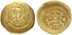 The Byzantine Empire Michael VII, Ducas 1071 – 1078, with colleagues from 1074 Histamenon 1071-1078, AV 4.35 g. Bust of Christ facing, nimbate, raising r. hand in benediction and holding book of Gospe
