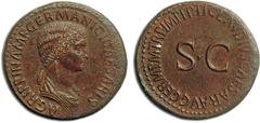 JDL Collection Part II: Roman Coins THE ROMAN EMPIRE. In the name of Agrippina, died October 18, 33, mother of Caligula. Struck by Claudius, January 25, 41–October 13, 54. Sestertius, Rome 50–54, Æ 30