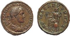 JDL Collection Part II: Roman Coins THE ROMAN EMPIRE. GORDIAN II, beginning (?) January 238–c. January 20 (?), 238. Sestertius, Rome, Æ 20.98 g. Obv. IMP CAES M ANT GORDIANVS AFR AVG His lau- reate dr