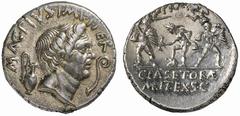 The Roman Republic No.: 337 Schätzpreis - Estimate CHF 6000 d=19 mm Sextus Pompeius. Denarius, Sicily circa 42–40, AR 3.72 g. MAG·PIVS·IMP·ITER Head of Cn. Pompeius Magnus r.; behind jug and before, l
