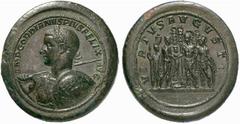 The Roman Empire Gordian III Augustus, 238 – 244 No.: 546 Schätzpreis - Estimate CHF 60000 d=44 mm Medallion circa 244, æ 57.65 g. IMP GORDIANVS PIVS FELIX – AVG Laureate and cuirassed bust l. with tr