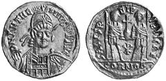 The Roman Empire The mint is Rome unless otherwise stated Anthemius, 467-472 No.: 2200 Schätzpreis - Estimate CHF 4000 d=22 mm Solidus c. 467-472, AV 4.50 g. RIC 2823. Lacam pl. 27, 71 (this coin). Ra