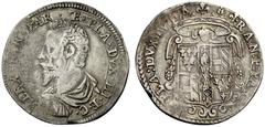 COLLEZIONE GdF DI TESTONI ITALIANI Parma Ranuccio I Farnese, 1592-1622. Testone?, AR 7,73 g. ALEXANDER·PAR·ET·PLA·DVX·III·ET·C· Busto drappeggiato e corazzato di Alessandro Farnese a s. Rv. ·RAN:FPAR: