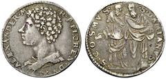 COLLEZIONE GdF DI TESTONI ITALIANI Toscana, Firenze Alessandro de’Medici, duca della Repubblica di Firenze 1532-1537. Testone da 40 soldi o 3 barili, AR 9,90 g. ALEXANDER·M· – ·R·P·FLOREN·DVX· Busto a