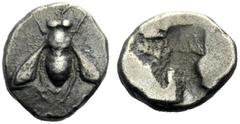 The J. FALM Collection: Miniature Masterpieces of Greek Coinage depicting Animals Ephesus 1/24 stater end 6th century BC, AR 0.54 g. Bee seen above. Rev. Irregular incuse punch. Karwiese, Ephesos, 37.