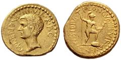 The Collection of Roman Republican Coins of a Student and his Mentor Part III M. Aemilius Lepidus with L. Mussidius Longus. Aureus 42, AV 7.97 g. M·LEPIDVS·III·VIR·R·P·C Bare head of Lepidus l. Rev. L