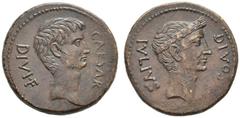 Roman Republican Coins Octavianus. Bronze, Italy 38, Æ 18.92 g. CAESAR – DIVI·F Bare head of Octavian r. Rev. DIVOS – IVLIVS Laureate head of Julius Caesar r. Babelon Julia 98. C 3. S ydenham 1336. RP
