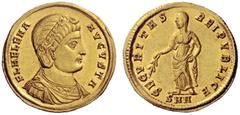 The Roman Empire Helena, mother of Constantine I Medallion of 2 solidi, Nicomedia 324-325, AV 9.02 g. FL HELENA – AVGVSTA Diademed and draped bust r., wearing double necklace. Rev. SECVRITAS – REIPVBL