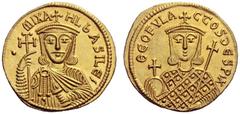 The Byzantine Empire Michael I Rhangabe 811-813, with Teophilactus from 25th December 811 Solidus, AV 4.41 g. · MIXA – HL bASILES Facing bust, with short beard, wearing crown and chlamys , holding cro