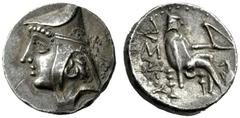 Greek Coins Parthia, Arsaces II 211 – 191 Drachm, Rhagae 211-191, AR 4.19 g. Male head l., wearing bashlyk. Rev. Parthian archer seated r. on throne, holding bow. Sellwood 6.1. Sunrise 241. Old cabine