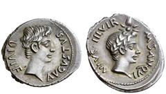 The Roman Empire Armenia Capta Issues M. Sanquinius. Denarius circa 17 BC, AR 3.85 g. AVGVSTVS – DIVI F Bare head of Augustus r. Rev. M SANQVI – NIVS III VIR Laureate, youthful head of deified Julius 