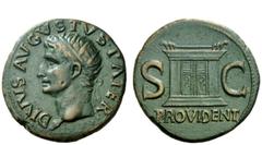The Roman Empire Dynastic Issues of Augustus Divus Augustus. As circa 22/23-30 AD, Æ 10.83 g. DIVVS AVGVSTVS PATER Radiate head l. Rev. S– C Altar-enclosure with double-panelled door; in exergue, PROV