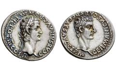 The Roman Empire Gaius, 37 – 41 Denarius 40, AR 3.75 g. C·CAESAR·AVG·PON·M·TR·POT·III·COS·III Laureate head of Gaius r. Rev. GERMANICVS·CAES·P·CAES·AVG·GERM Bare head of Germanicus r. C 5. BMC 28. RIC