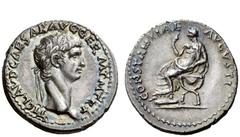 The Roman Empire Claudius, 41 – 54 Denarius 41-42, AR 3.71 g. TI CLAVD CAESAR AVG GERM P M TR P Laureate head r. Rev. CONSTANTIAE – AVGVSTI Constantia seated l. on curule chair, r. hand raised and fee