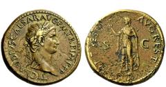 The Roman Empire Claudius, 41 – 54 Divus Claudius. Sestertius 80-81, Æ 25.90 g. TI CLAVDIVS CAESAR AVG PM TR P IMP P P Laureate head r. Rev. IMP T VESP AVG REST Spes advancing l., holding flower and r