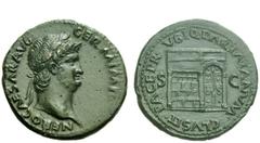 The Roman Empire Nero augustus, 54 – 68 As circa 65, Æ 10.54 g. NERO CAESAR AVG – GERM IMP Laureate head r. Rev. PACE P R VBIQ PARTA IANVM CLVSIT The temple of Janus with closed doors; in field, S – C