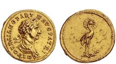 The Roman Empire Trajan, 98 – 117 Divo Traiano. Aureus 118, AV 7.31 g. DIVO TRAIANO PART – H AVG PATRI Laureate and draped bust r. Rev. Phoenix, radiate, stands r. on laurel branch. C 659. BMC Hadrian