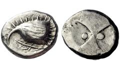 Greek Coins Paphlagonia, Sinope Drachm circa 490-425, AR 5.90 g. Sylized head of sea eagle l. Rev. Geometric pattern. SNG Copenhagen 272. SNG Black Sea 1359. Good very fine / very fine