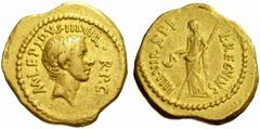The Roman Republic M. Aemilius Lepidus with L. Livineius Regulus. No.: 275 Estimate: CHF 60000 d=22 mm Aureus circa 42, AV 8.03 g. M·LEPIDVS·III·VIR·R·P·C Bare head of Lepidus r. Rev. L·REGVLVS – IIII