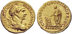 The George W. La Borde Collection of Roman Aurei Part I THE ROMAN EMPIRE Trajan, 98 – 117 Aureus 111, AV 7.33 g. IMP TRAIANO AVG – GER DAC PM TR P Laureate, draped and cuirassed bust r. Rev. COS V P P
