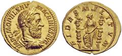 The George W. La Borde Collection of Roman Aurei Part I THE ROMAN EMPIRE Macrinus, 217 – 218 Aureus circa 217-218, AV 6.75 g. IMP C M OPEL SEV – MACRINVS AVG Laureate, draped and cuirassed bust r. Rev