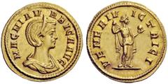 The George W. La Borde Collection of Roman Aurei Part I THE ROMAN EMPIRE Magna Urbica, wife of Carinus Aureus 283, AV 4.85 g. MAGNIA V – R BICA AVG Diademed and draped bust r. Rev. VENERI VICTRICI Ven