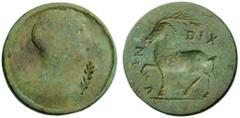 LATE ROMAN COINAGE Contorniates time of Valentinian the III Contorniate Æ 24.55 g. Laureate bust Trajan r.; in r. field incuse branch. Rev. V – IN – DIX Pacing horse l. Alföldi – cf. pl. 208, 3. Appar