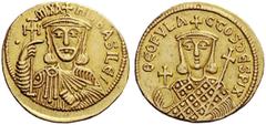 THE BYZANTINE EMPIRE Michael I Rangabè, 2 October 811 – 11 July 813, with Theophylact from December 811 Solidus 811-813, AV 4.34 g. mIXA – HL bASILEò Facing bust of Michael, wearing crown with cross o