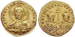 THE BYZANTINE EMPIRE Basil II Bulgaroctonos, 11 January 976 – 15 December 1025, with Constantine VIII, co-emperor throughout the reign Histamenon circa 977-989 (?), AV 4.34 g. +IHS NIS REN REGNANTIhM 