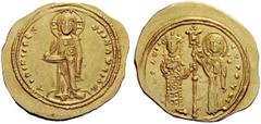 THE BYZANTINE EMPIRE Theodora, 11 January 1055 – 31 August 1056 Histamenon 1055-1056, AV 4.42 g. +IhS XIS REX REGNANTIhm Christ, nimbate, standing facing on footstool, wearing pallium and colobium and