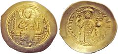THE BYZANTINE EMPIRE Constantine X Ducas, 23 November 1059 – 23 May 1067 Histamenon circa 1059-1067, AV 4.36 g. +IhS IIS IRX – [RCGN]ANTIhm Christ, nimbate , enthroned facing, raising r. hand in bened