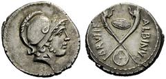 AN INTERESTING COLLECTION OF ROMAN REPUBLICAN COINS FORMED BY AN ENGLISH AMATEUR SCHOLAR D. Iunius Brutus Albinus . Denarius 48, AR 3.77 g. Helmeted head of young Mars r. Rev. ALBINVS – BRVTI·F Two Ga
