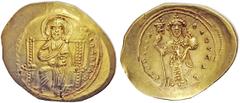 THE BYZANTINE EMPIRE Constantine X Ducas, 1059-1067 Histamenon nomisma circa 1059-1067, AV 4.41 g. Christ, nimbate, enthroned facing. Rev. Emperor standing facing, wearing crown and loros, holding lab