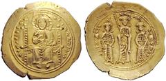 THE BYZANTINE EMPIRE Eudocia, 21st May- 31st December 1067 Histamenon nomisma 1067, AV 4.39 g. Christ, nimbate, enthroned facing. Rev. Eudocia standing on footstool between Michel on l. and Constantiu
