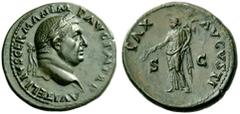 The Roman Empire Vitellius, January – December 69 Dupondius circa late April-20 December 69, Æ 13.93 g. A VITELLIVS GERMAN IMP AVG P M TR P Laureate head r. Rev. PAX – AVGVSTI / S – C Pax, draped, sta