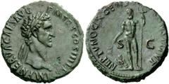 The Roman Empire Nerva, 96 – 98 As 97, Æ 11.15 g. IMP NERVA CAES AVG – P M TR P COS III P P Laureate head r. Rev. NEPTVNO CIRCENS[ES CO]NSTITVT / S – C Neptune standing facing, holding trident in l. h